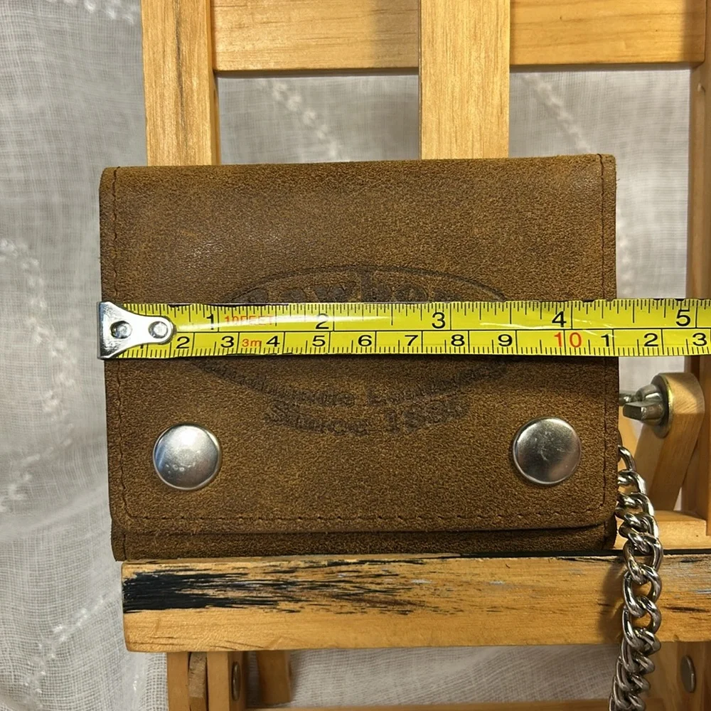 NWT Rawbone handmade trifold wallet with chain